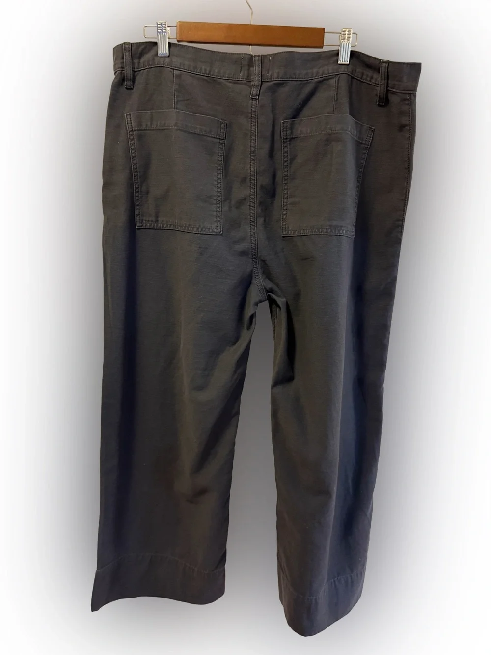 NWT Frame The 70s Cotton-Canvas Wide-Leg Pants, Size 33 - Picture 11 of 13